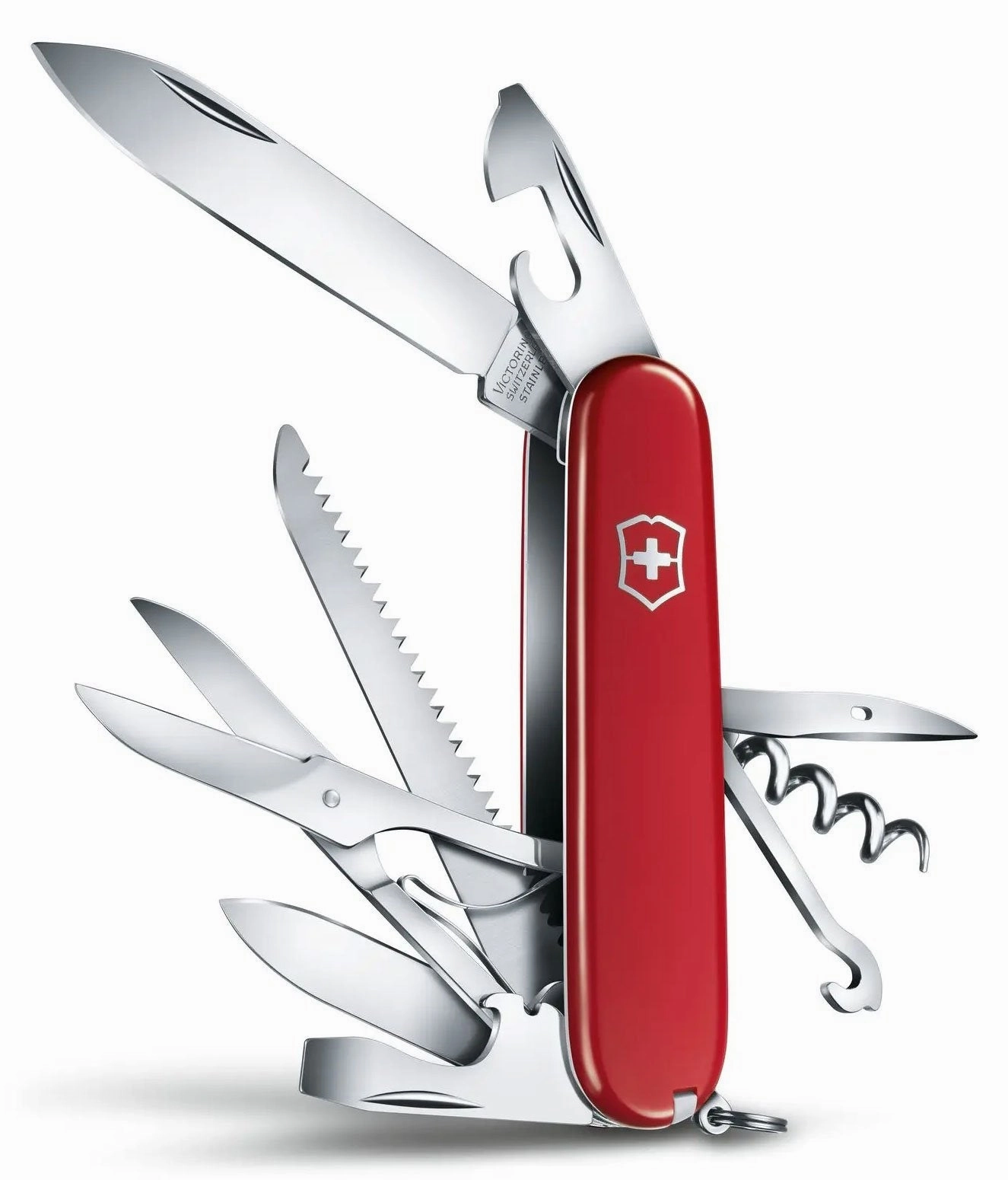 Victorinox Swiss Army Huntsman Red Medium Pocket Knife with 15 Functions 1.3713