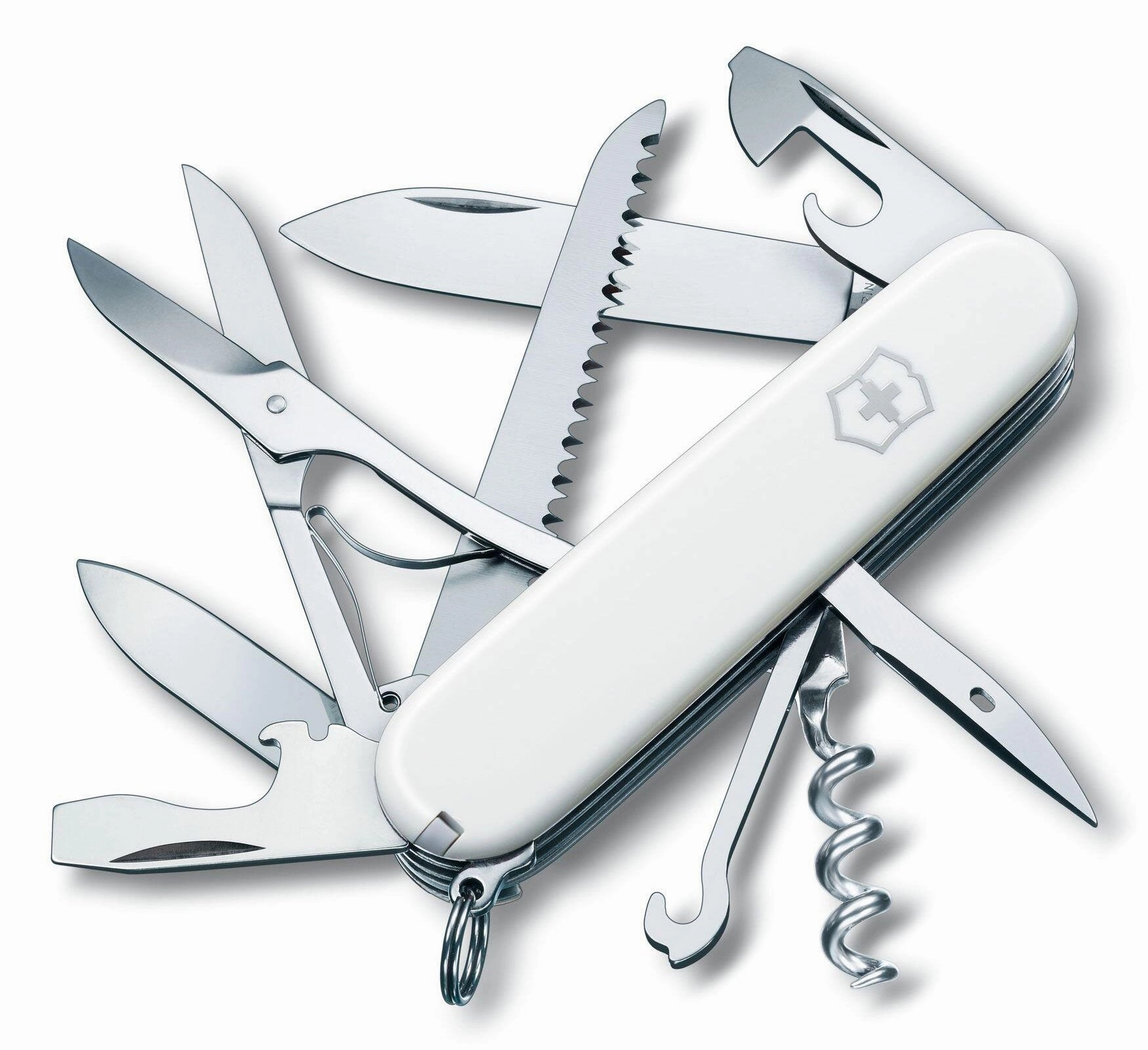 Victorinox Swiss Army Huntsman White Medium Pocket Knife with 15 Functions 1.3713.7