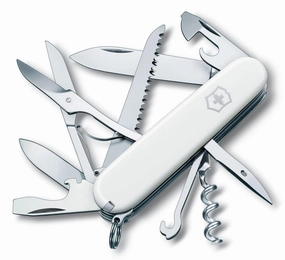 Victorinox Swiss Army Huntsman White Medium Pocket Knife with 15 Functions 1.3713.7