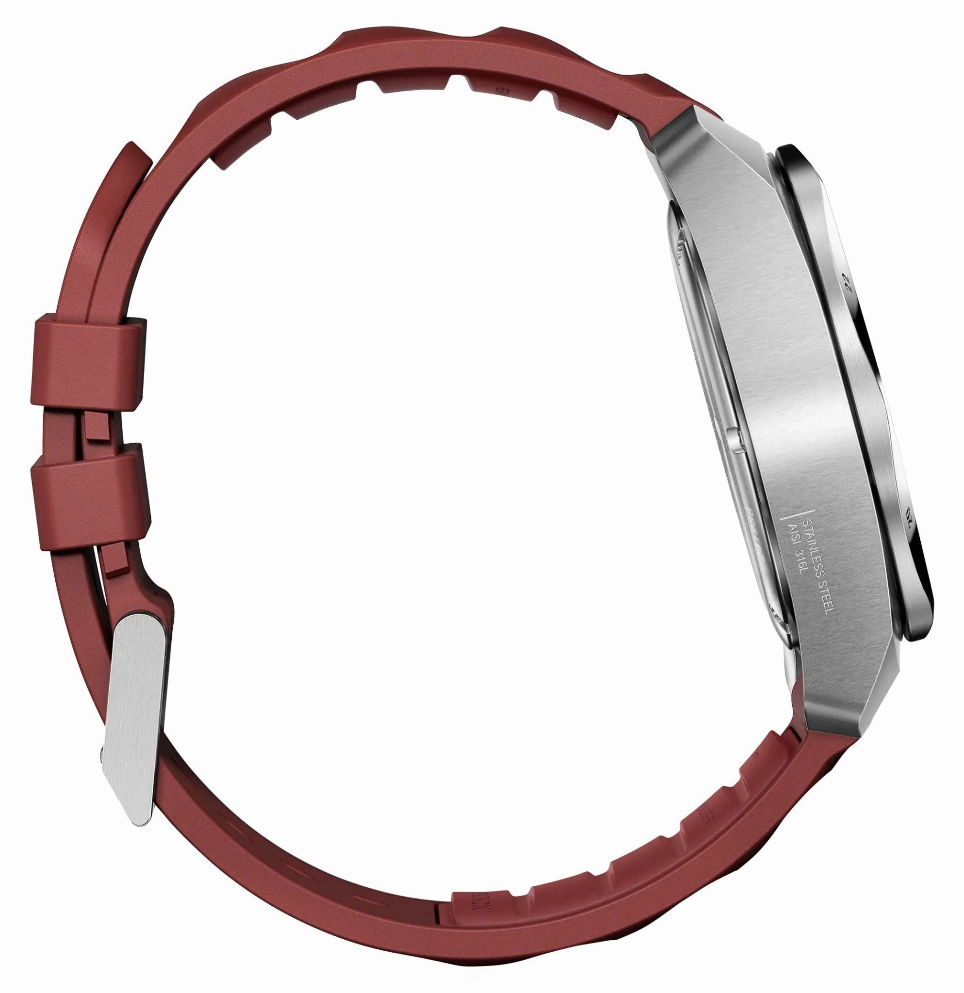 Victorinox Swiss Army I.N.O.X. Chronograph Stainless Steel Red Dial Red Rubber Strap Day/Date Divers Quartz Mens Watch 241986