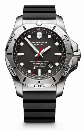 Victorinox Swiss Army INOX Professional Diver Steel Mens Watch Calendar Rubber Strap 241733
