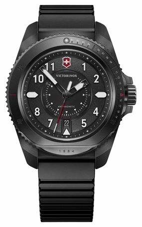 Victorinox Swiss Army Journey 1884 Black Stainless Steel Black Dial Black Rubber Strap Date Divers Quartz Mens Watch 241982
