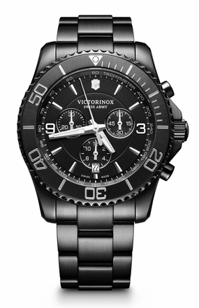 Victorinox Swiss Army Maverick Chronograph Black Stainless Steel Black Dial Date Mens Watch 241797