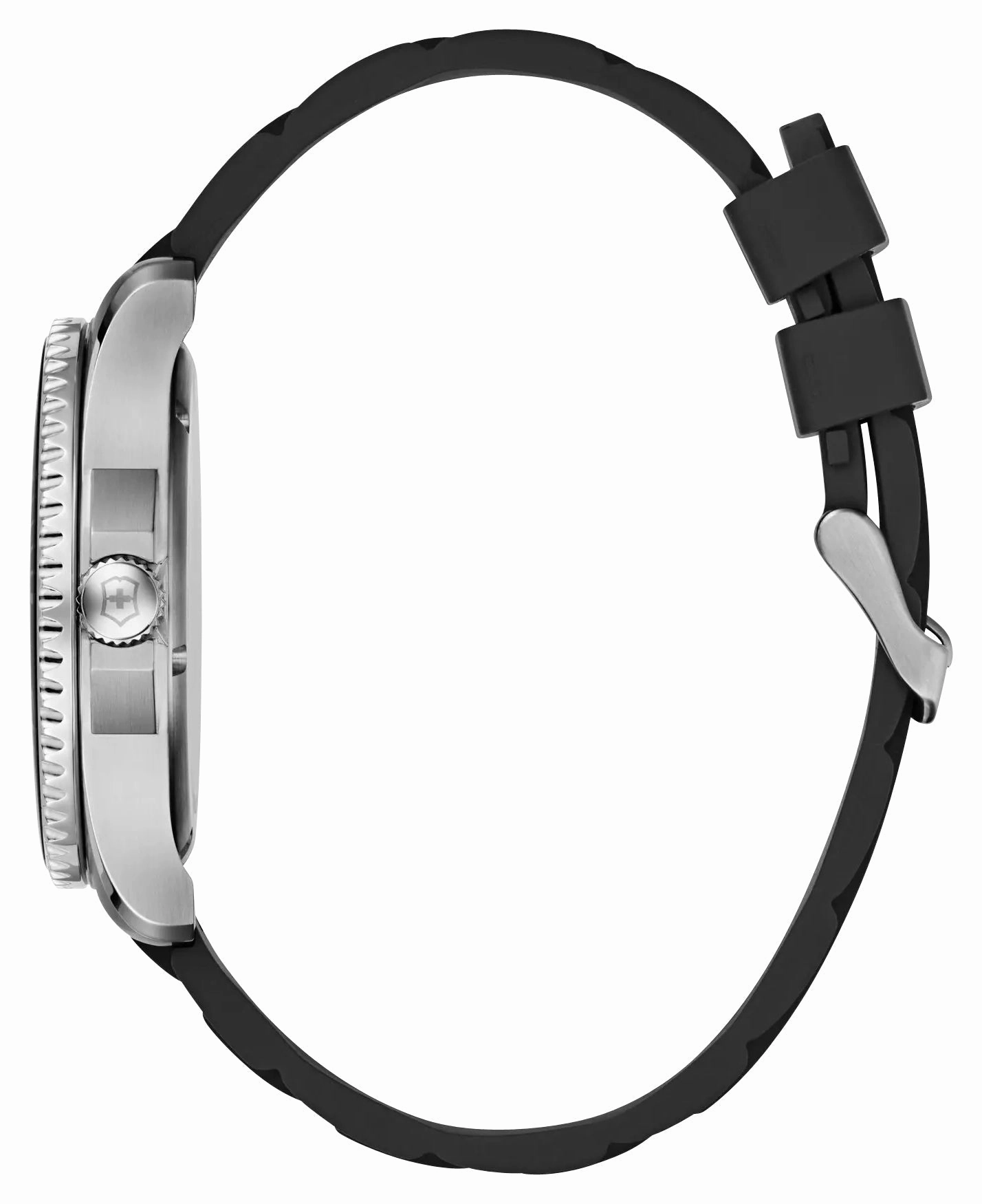 Victorinox Swiss Army Maverick Stainless Steel Black Dial Black Rubber Strap Date Quartz Mens Watch 241698