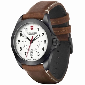 Victorinox Swiss Army Men's Quartz Watch - Heritage White Dial Brown Strap | 241969