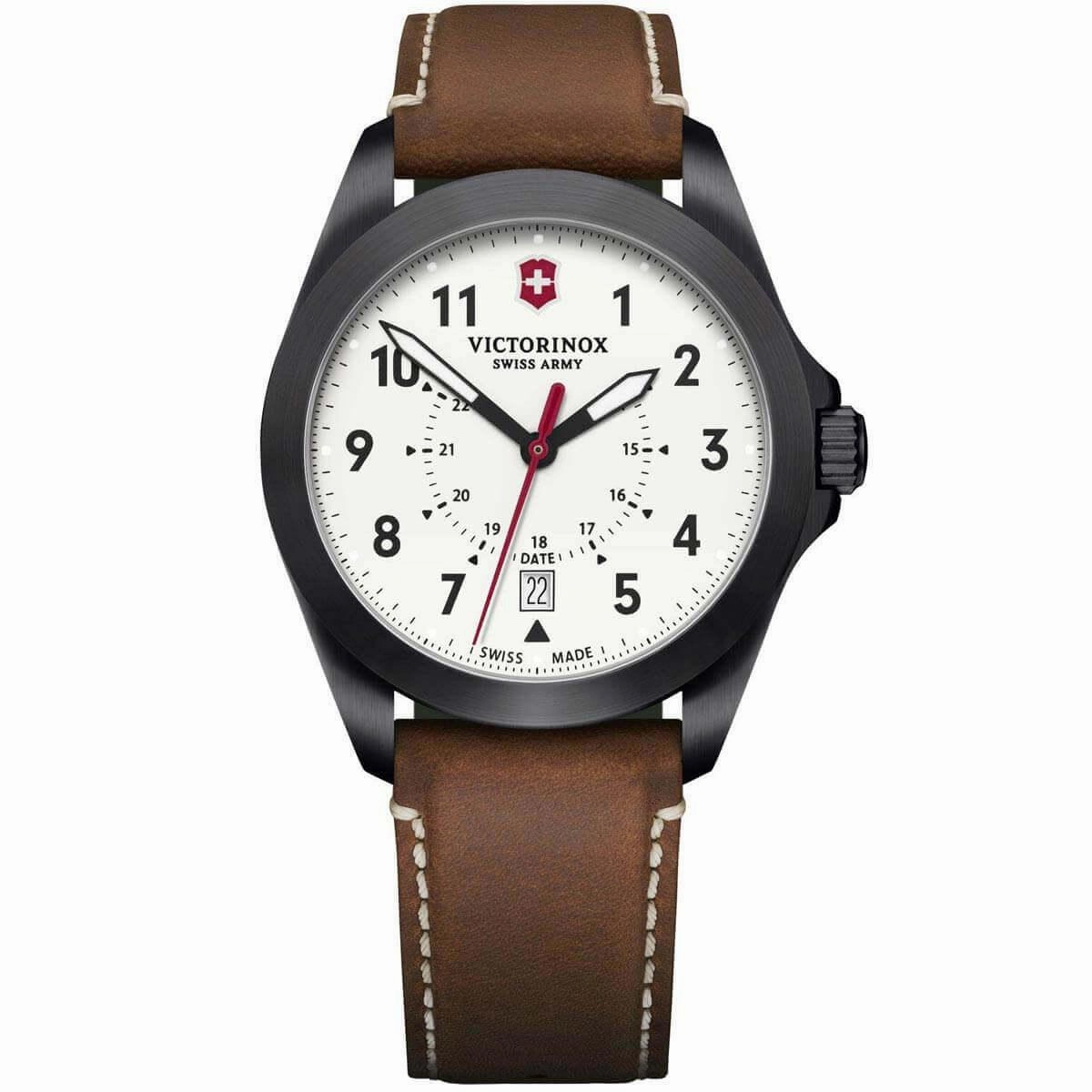 Victorinox Swiss Army Men's Quartz Watch - Heritage White Dial Brown Strap | 241969