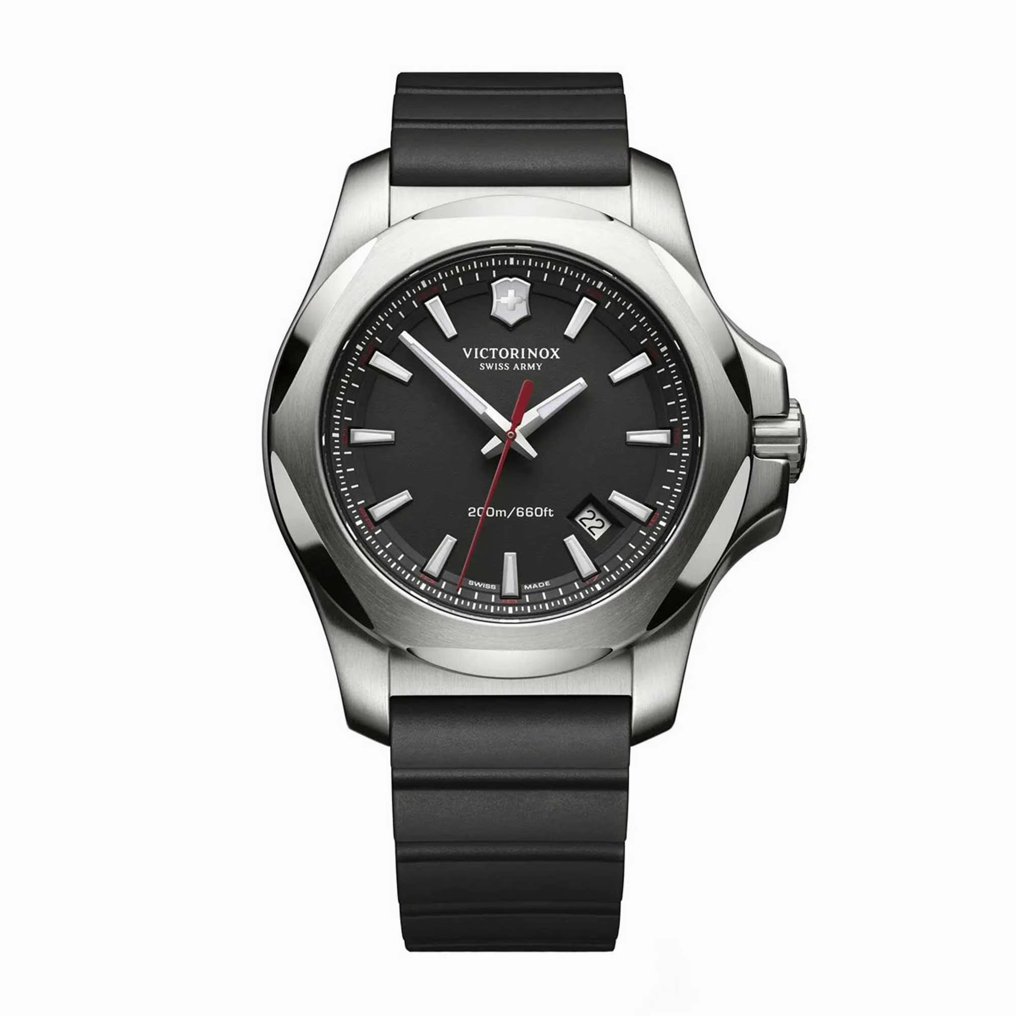 Victorinox Swiss Army Men's Quartz Watch - I.N.O.X. Black Dial Rubber Strap | 241682.1