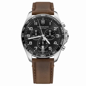 Victorinox Swiss Army Men's Watch - FieldForce Classic Chrono Brown Strap| 241928