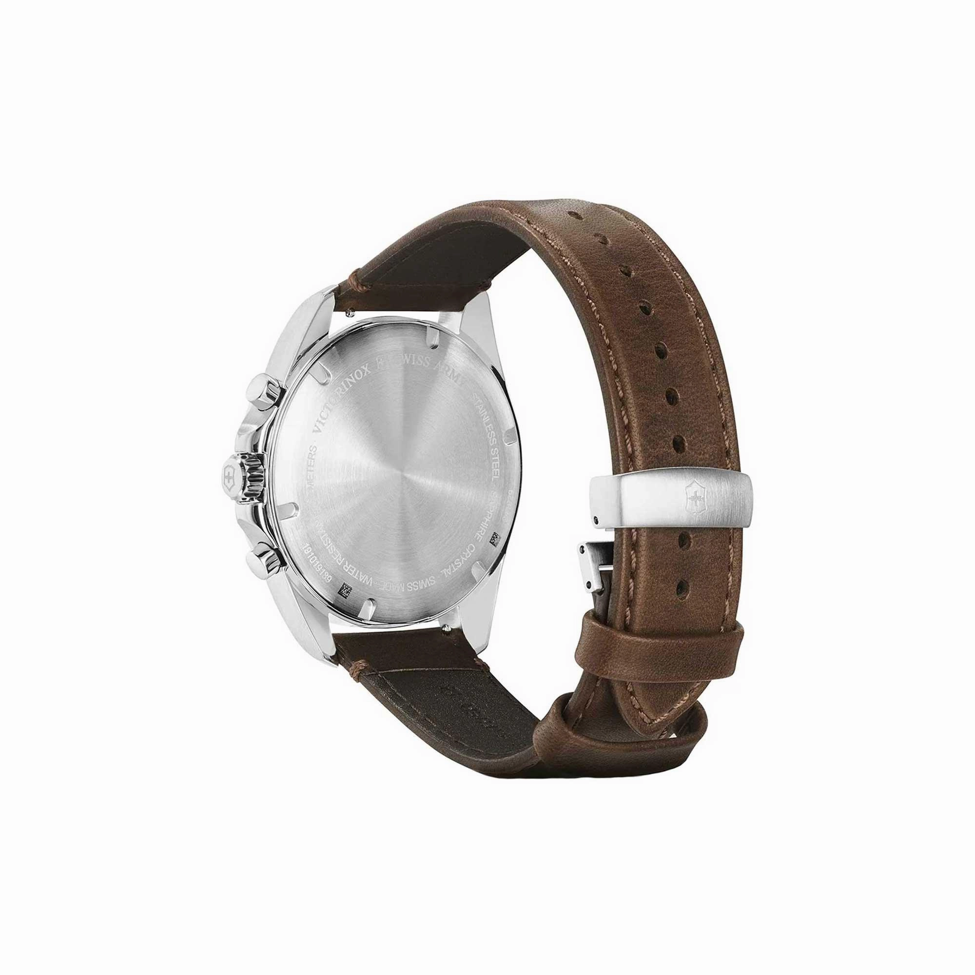 Victorinox Swiss Army Men's Watch - FieldForce Classic Chrono Brown Strap| 241928