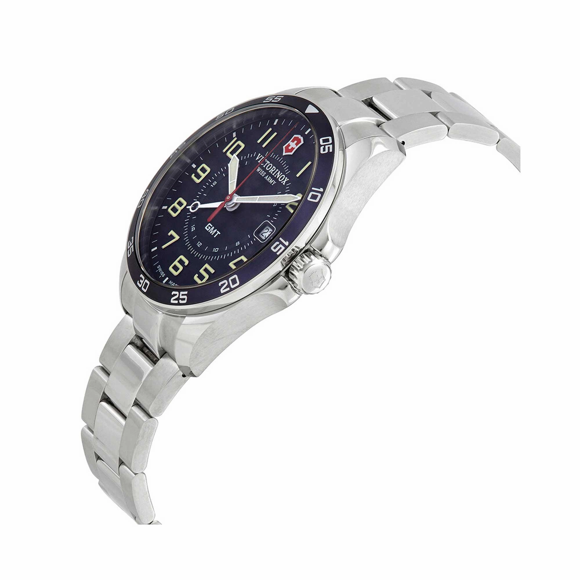 Victorinox Swiss Army Men's Watch - FieldForce GMT Blue Dial Steel Bracelet | 241896