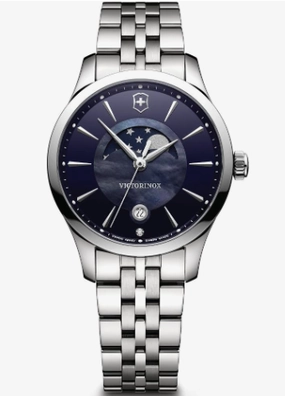 Victorinox Women's Alliance Swiss-Quartz Watch with Stainless-Steel Strap, Silver, 17 (Model: 241752)