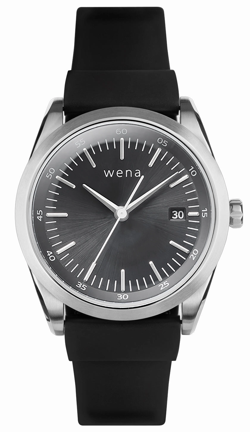 Wena Watch Wrist Active With Silver Solar Three Hands Face