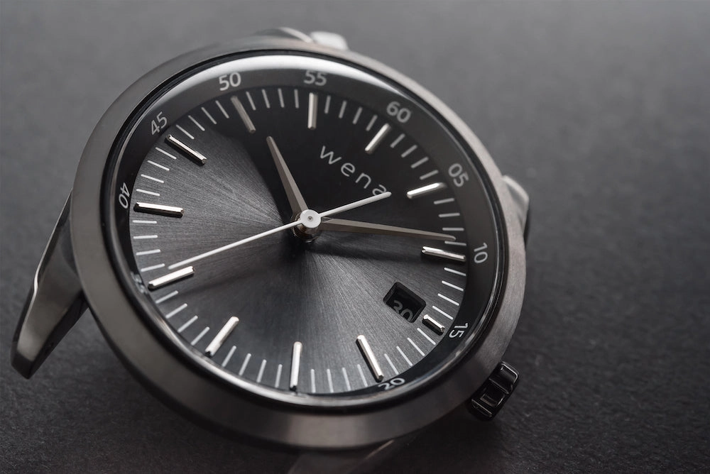 Wena Watch Wrist Active With Silver Solar Three Hands Face