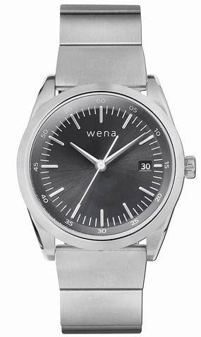 Wena Watch Wrist Pro With Silver Solar Three Hands Face