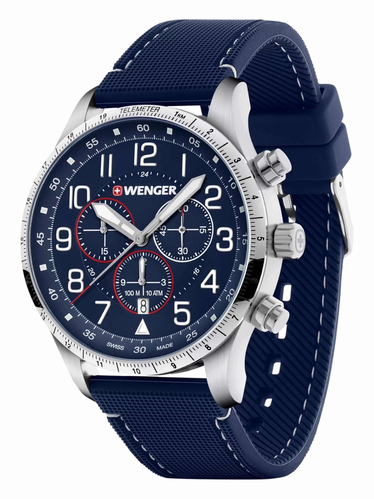 Wenger Swiss Army Men's 01.1543.117 Attitude Chrono Blue Dial Watch 44 mm