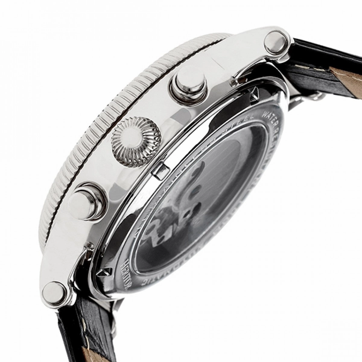 Winston Semi-Skeleton Leather-Band Watch