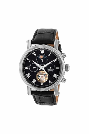 Winston Semi-Skeleton Leather-Band Watch
