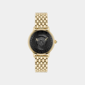 Women Black Analog Stainless Steel Watch VE6F00523