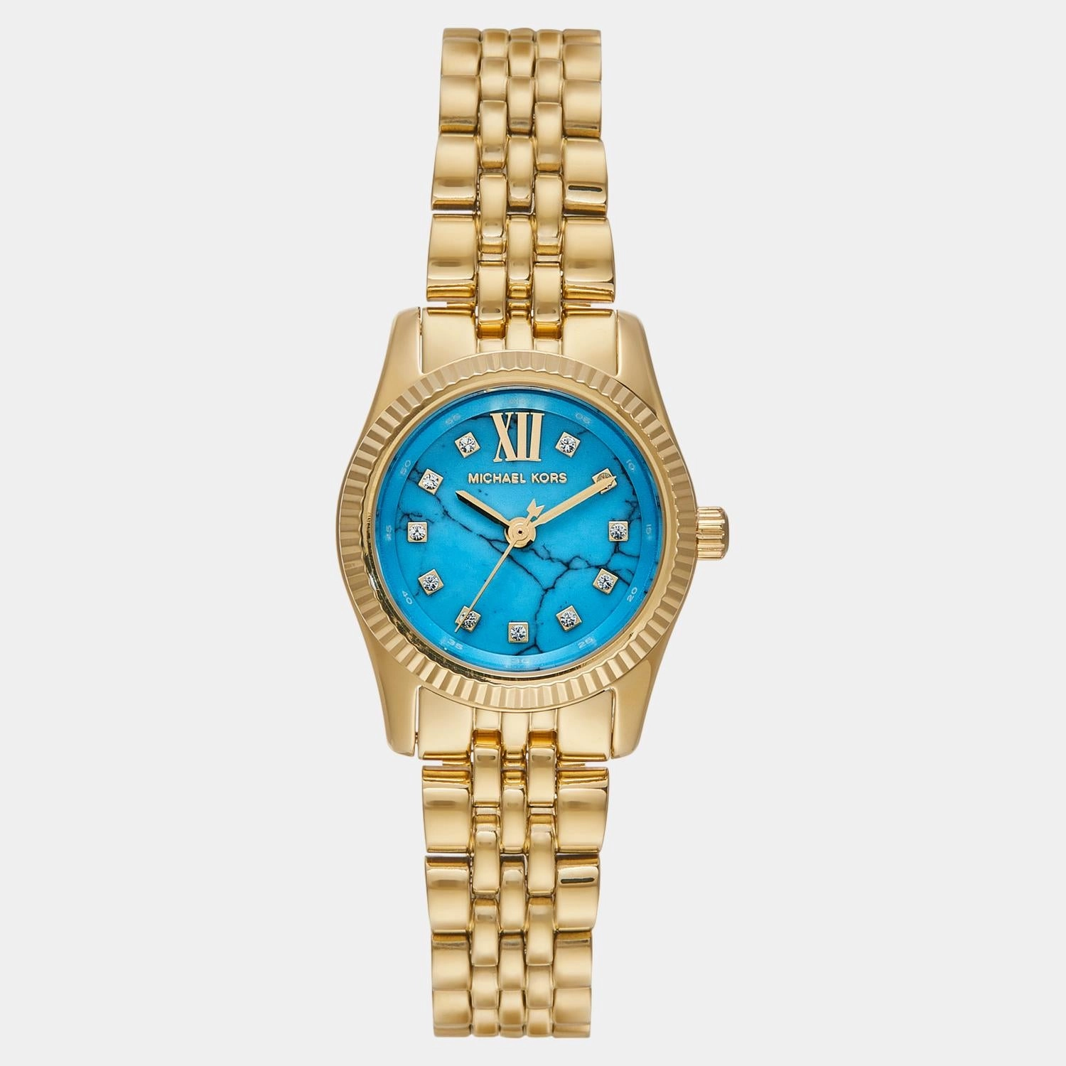 Women Quartz Blue Dial Analog Stainless Steel Watch MK4813