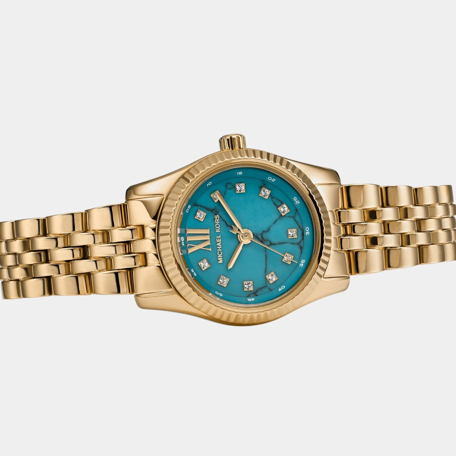 Women Quartz Blue Dial Analog Stainless Steel Watch MK4813