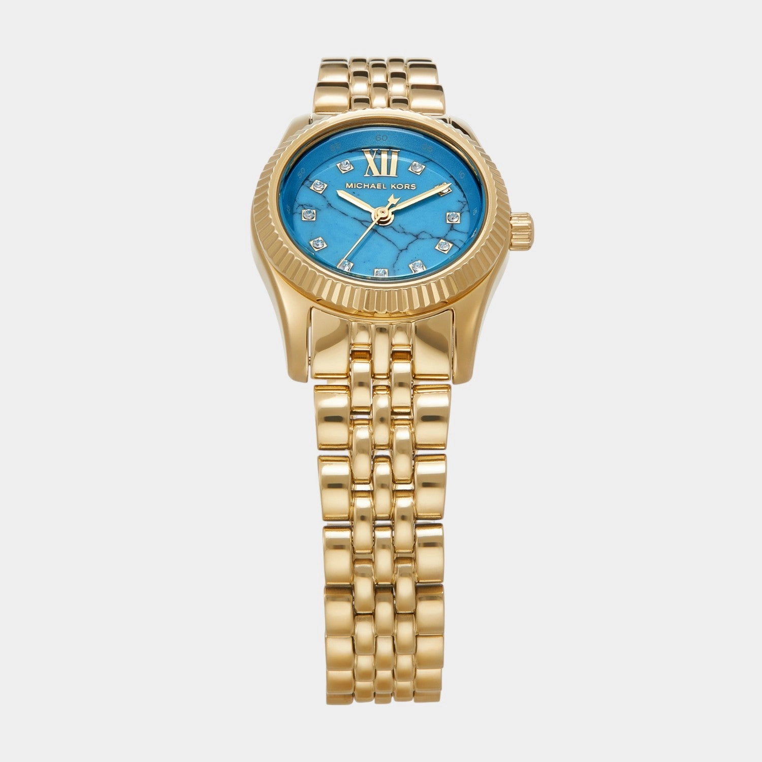 Women Quartz Blue Dial Analog Stainless Steel Watch MK4813