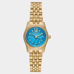 Women Quartz Blue Dial Analog Stainless Steel Watch MK4813