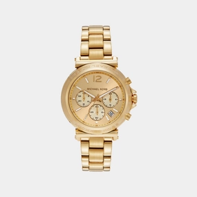 Women Quartz Gold Dial Chronograph Stainless Steel Watch MK7493