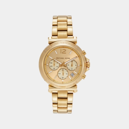 Women Quartz Gold Dial Chronograph Stainless Steel Watch MK7493