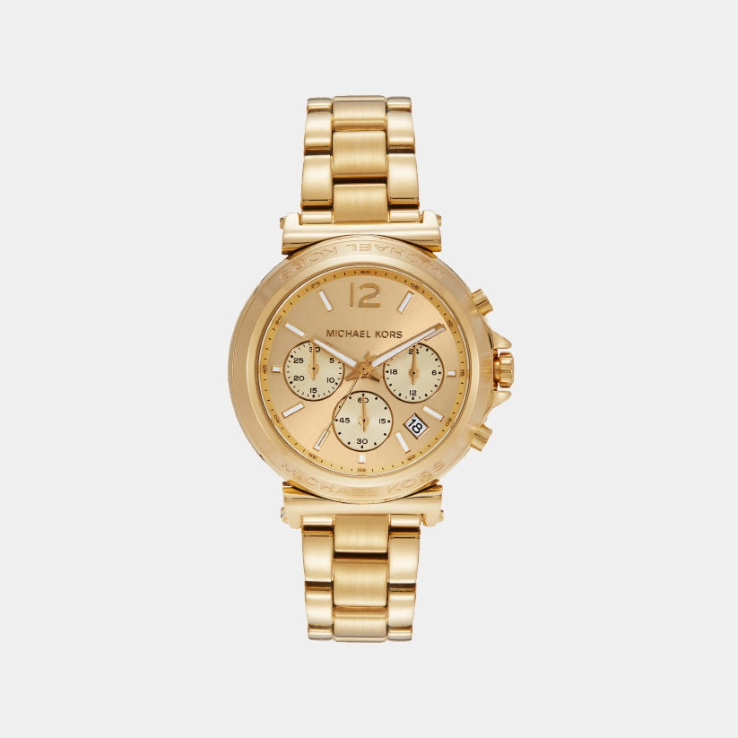 Women Quartz Gold Dial Chronograph Stainless Steel Watch MK7493