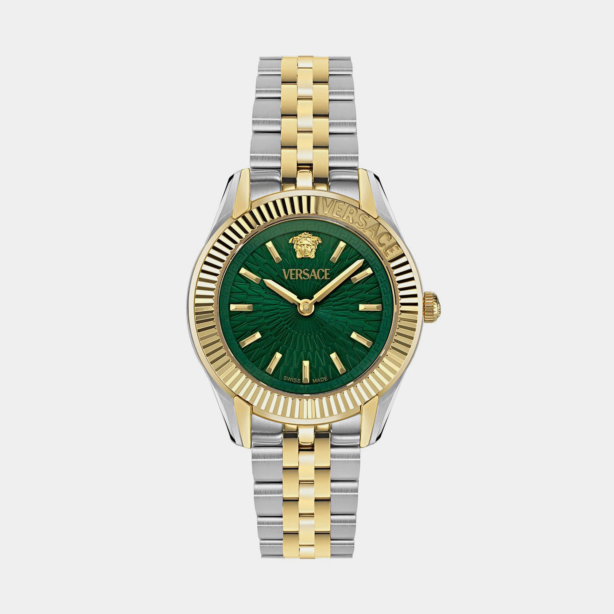 Women Quartz Green Dial Analog Stainless Steel Watch VE9CA0324