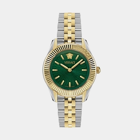 Women Quartz Green Dial Analog Stainless Steel Watch VE9CA0324