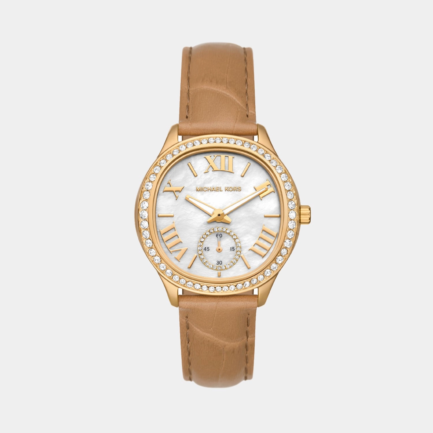 Women Quartz Mother Of Pearl Dial Analog Leather Watch MK4819