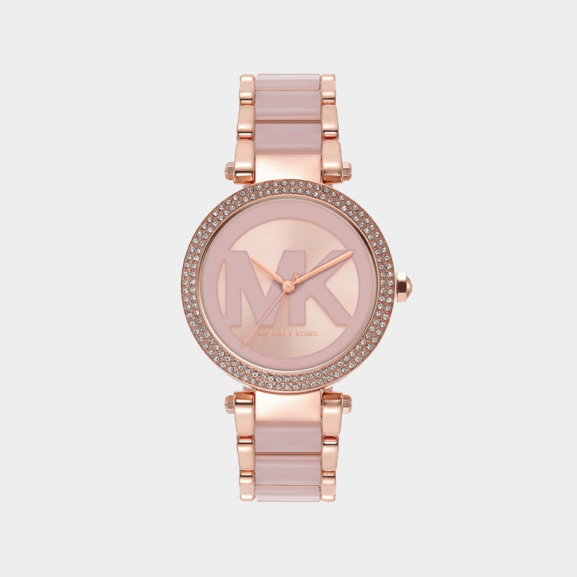 Women Quartz Pink Rose Gold Dial Analog Mixed Watch MK7371