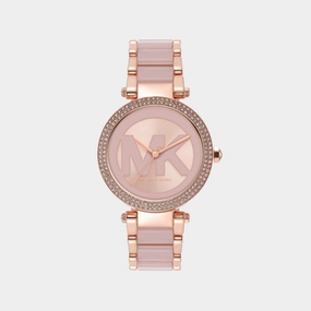 Women Quartz Pink Rose Gold Dial Analog Mixed Watch MK7371