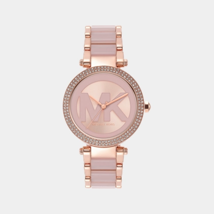 Women Quartz Pink Rose Gold Dial Analog Mixed Watch MK7371