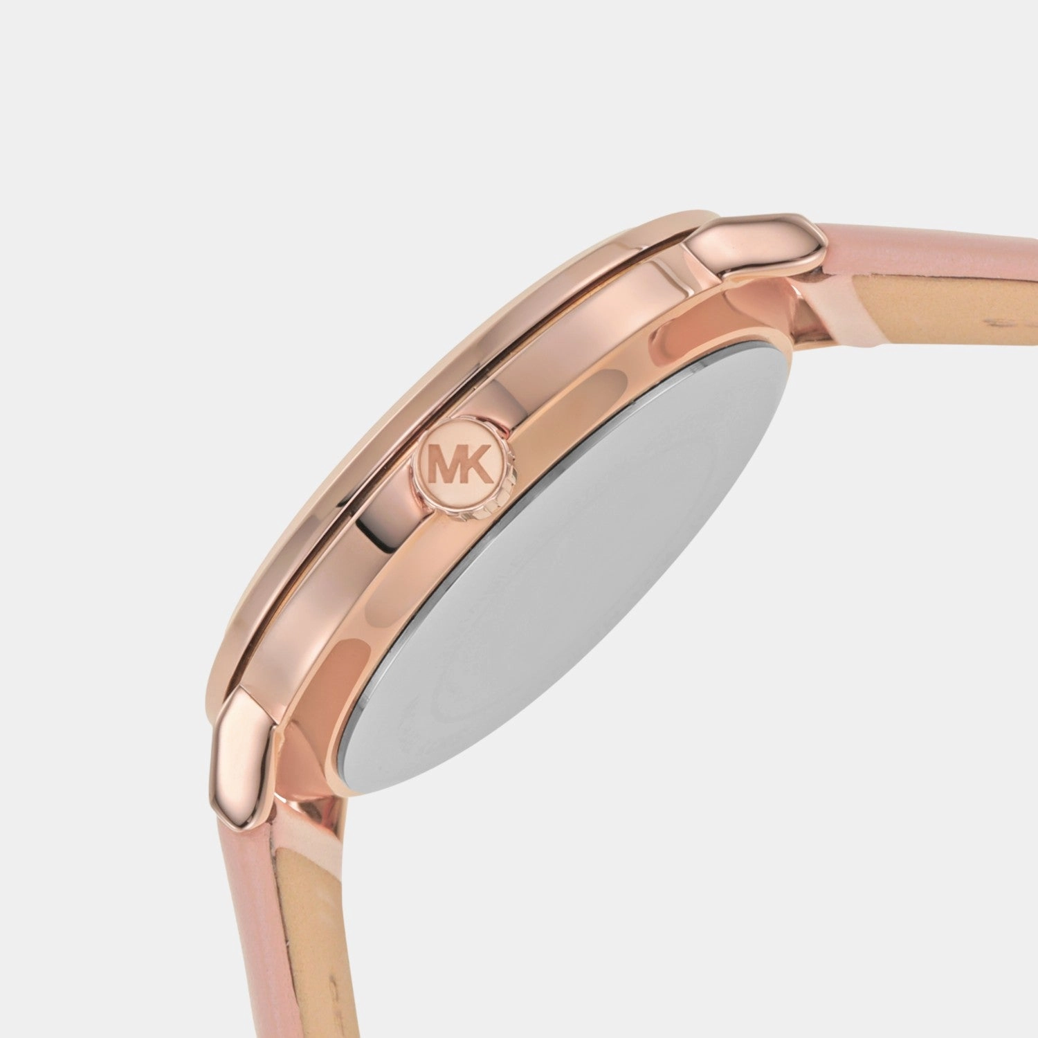 Women Quartz Rose Gold Dial Analog Leather Watch MK2957