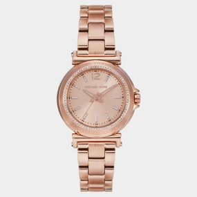 Women Quartz Rose Gold Dial Analog Stainless Steel Watch MK7491