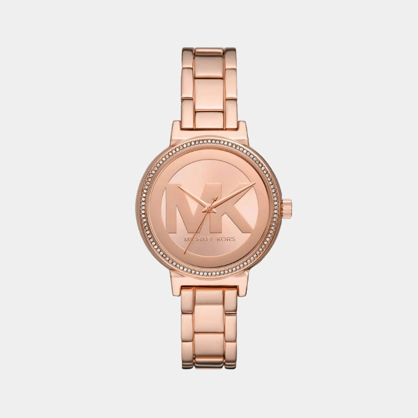 Women Quartz Rose Gold Dial Analog Stainless Steel Watch MKO1052