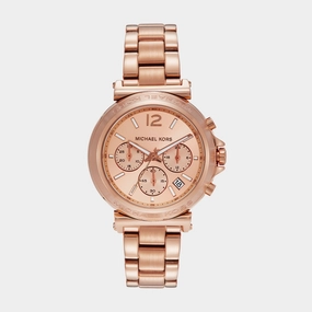 Women Quartz Rose Gold Dial Chronograph Stainless Steel Watch MK7494
