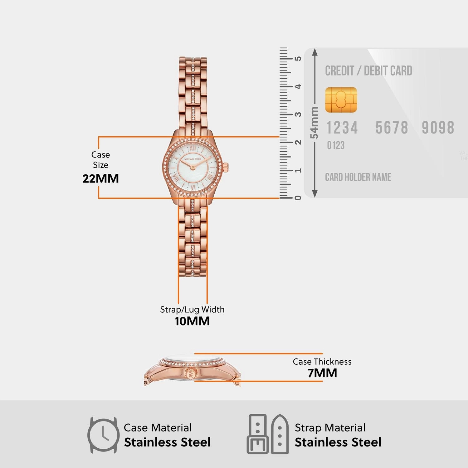 Women Quartz White Dial Analog Stainless Steel Watch MK4485