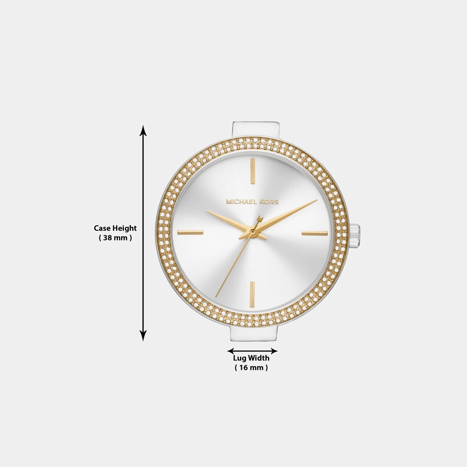 Women Quartz White Dial Analog Stainless Steel Watch MK4633
