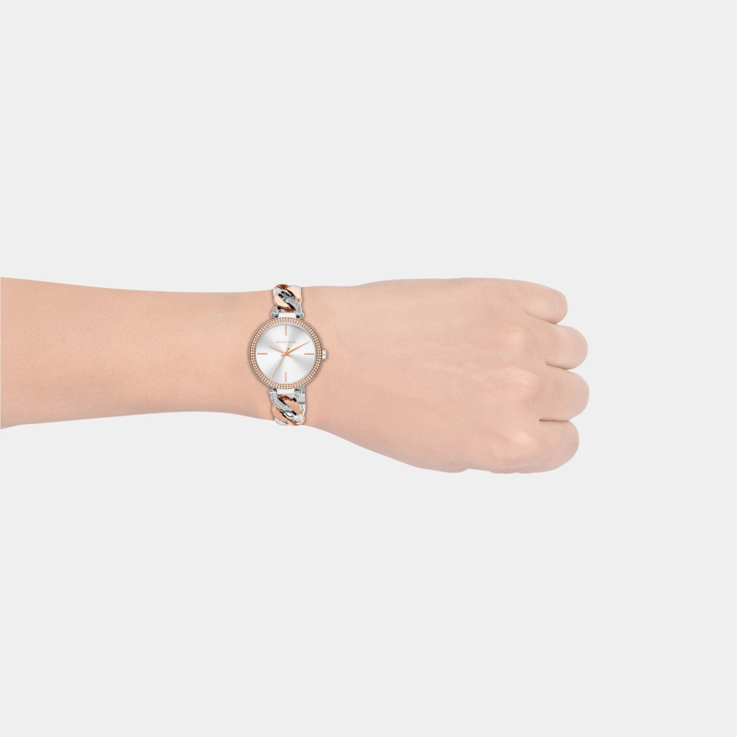 Women Quartz White Dial Analog Stainless Steel Watch MK4634