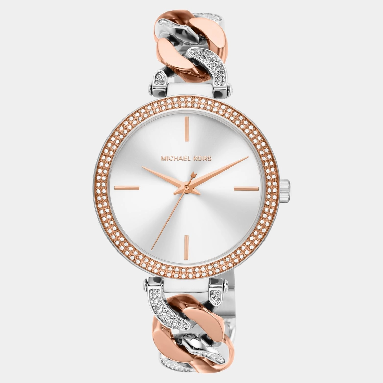 Women Quartz White Dial Analog Stainless Steel Watch MK4634