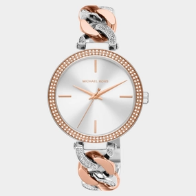 Women Quartz White Dial Analog Stainless Steel Watch MK4634