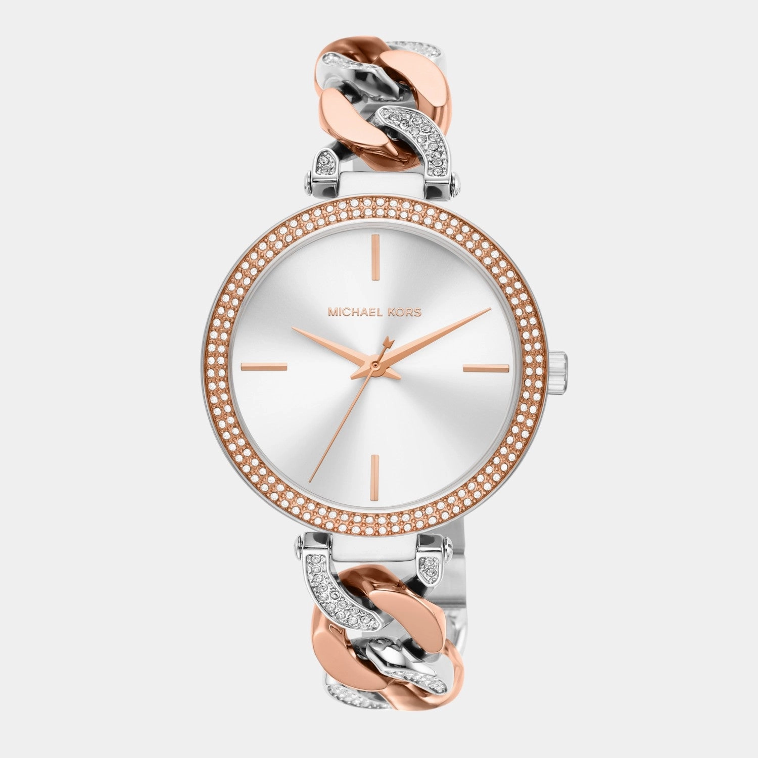 Women Quartz White Dial Analog Stainless Steel Watch MK4634