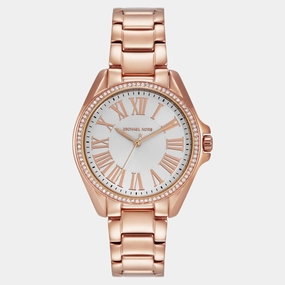 Women Quartz White Dial Analog Stainless Steel Watch MK4853