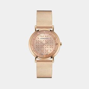 Women Rose Gold-Tone Analog Stainless Steel Watch VE3M01323