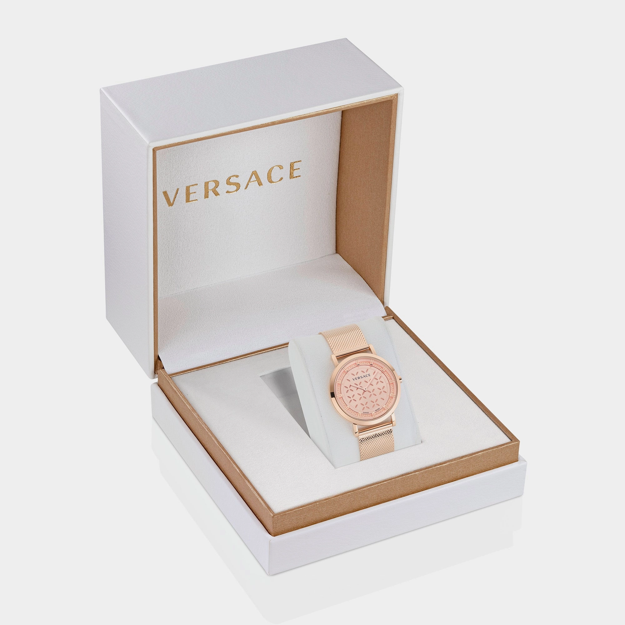 Women Rose Gold-Tone Analog Stainless Steel Watch VE3M01323