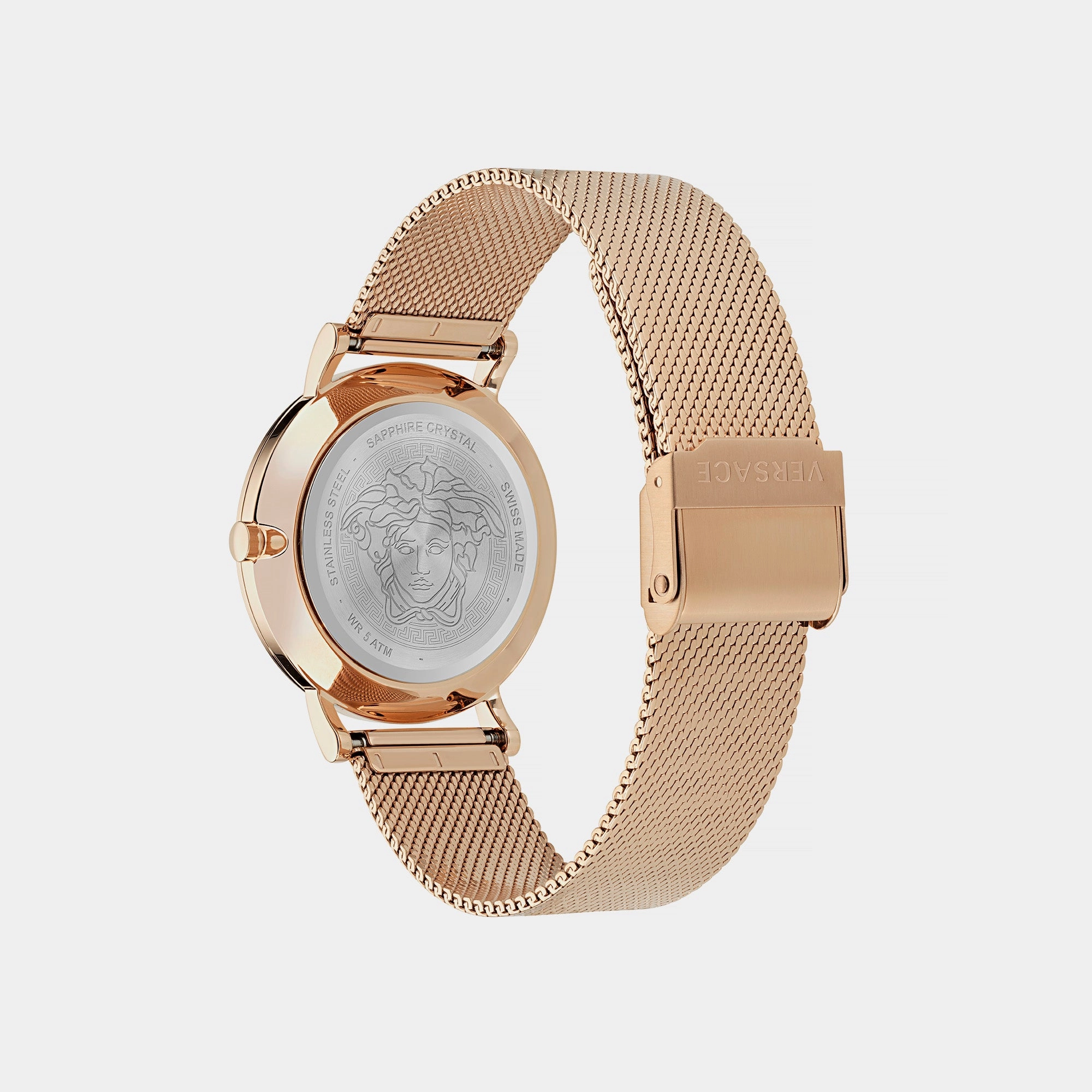Women Rose Gold-Tone Analog Stainless Steel Watch VE3M01323