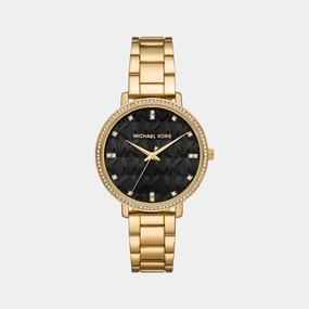 Women's Black Analog Stainless Steel Watch MK4593